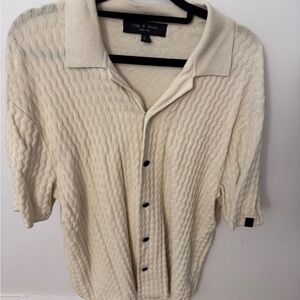 Rag & Bone Textured Cream Shirt